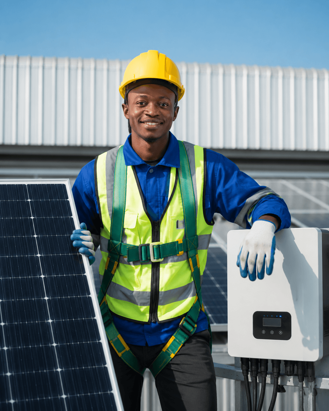 Rayspark Solar engineer working on solar panel installation